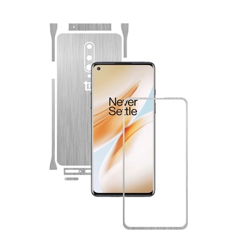 Folie Protectie Carbon Skinz pentru OnePlus 8 - Brushed Argintiu Split Cut, Skin Adeziv Full Body Cover pentru Rama Ecran, Carcasa Spate si Laterale Folie Protectie Carbon Skinz pentru OnePlus 8 - Brushed Argintiu Split Cut, Skin Adeziv Full Body Cover pentru Rama Ecran, Carcasa Spate si Laterale