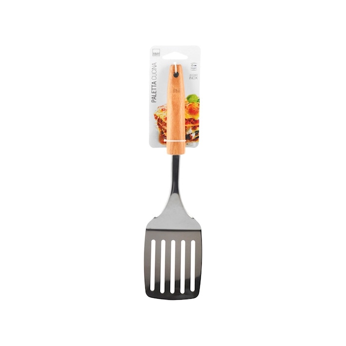 Paleta inox si maner lemn, 4x7x35 cm