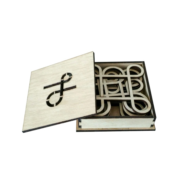 Set 6 bucati Suport pahar /Coaster "8" cu cutie decorativa