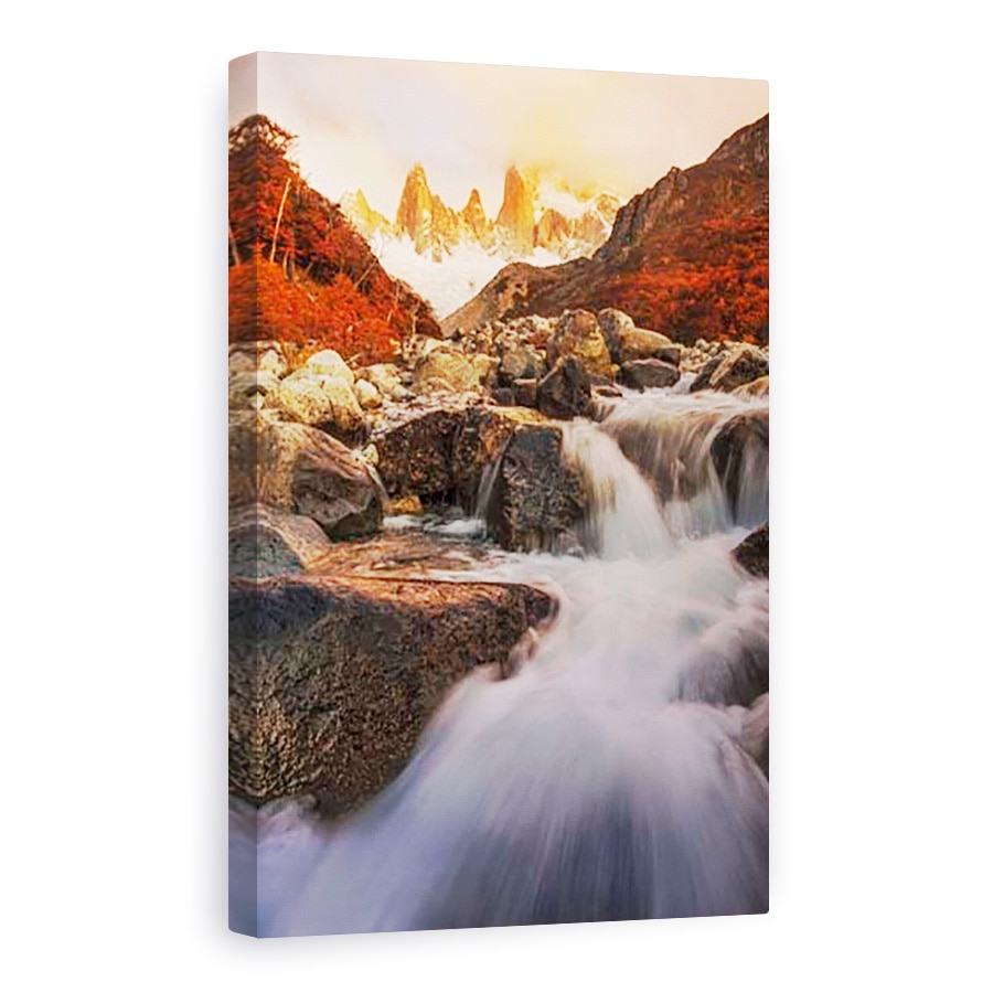 Tablou Canvas - Impresie De Toamna, Patagonia, Munti, Roci, Apa, Paradis, 60 x 90 cm