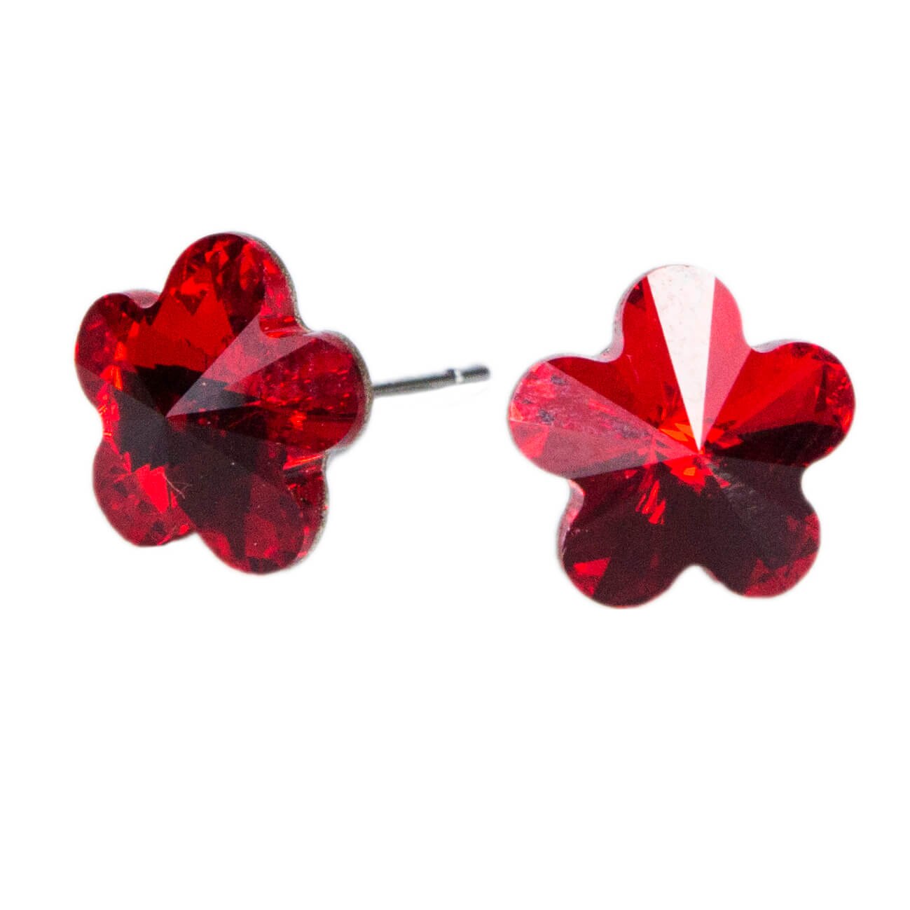 Cercei Flower Fancy 10mm, Miidefloriart - rosu - model 46