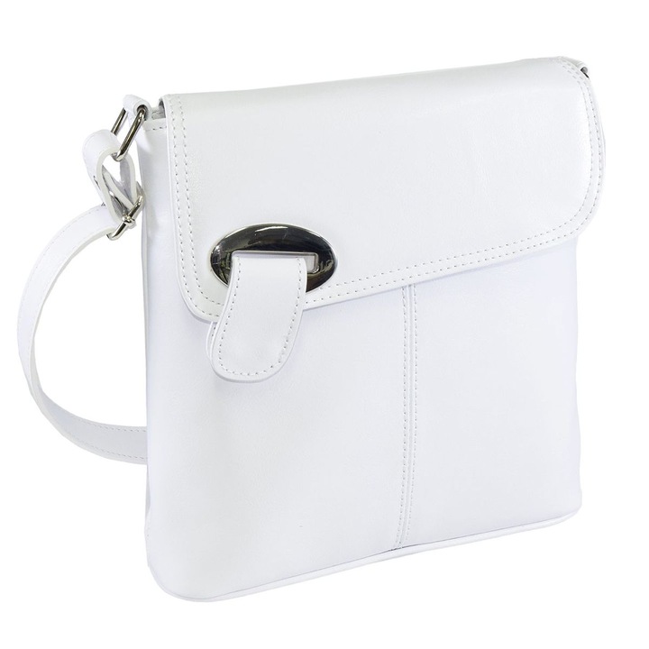 Hétköznapi fehér bőr válltáska 75-ös modell, TÁSKABOLT,