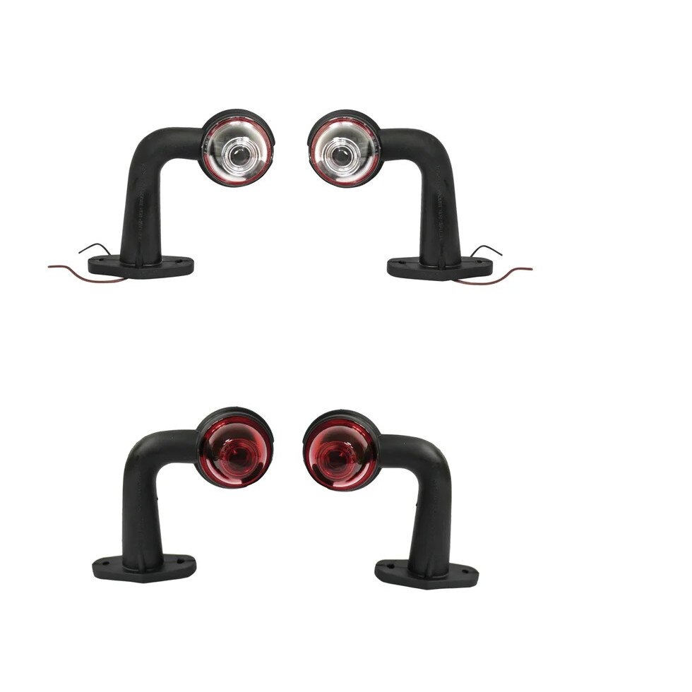 Lampi laterale de gabarit cu cot alb-rosu LED PVC elastic /set