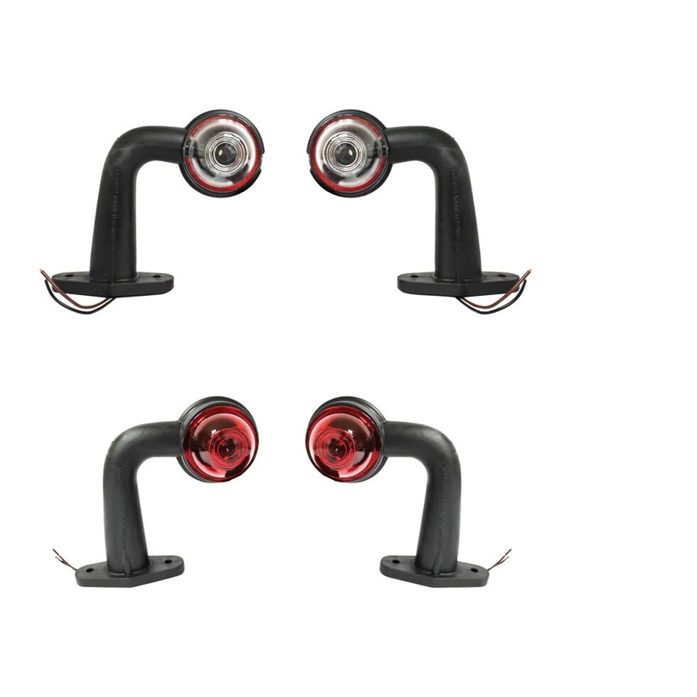 Lampi laterale de gabarit cu LED 24V, rosu-alb PVC dur /set