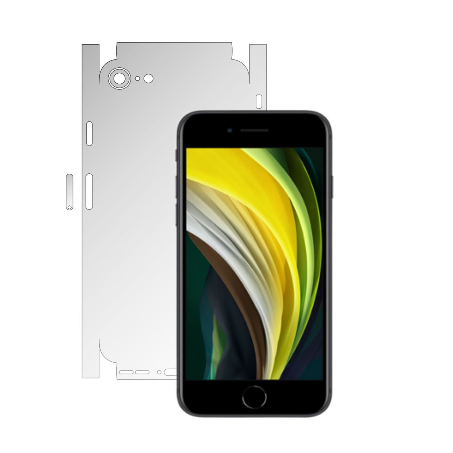 Folie Protectie Spate Invisible Skinz HD pentru Apple iPhone SE 2020 - Folie Siliconica Ultra-Clear cu taiere 360 Cut pentru Carcasa Spate si Laterale, Skin Adeziv Transparent