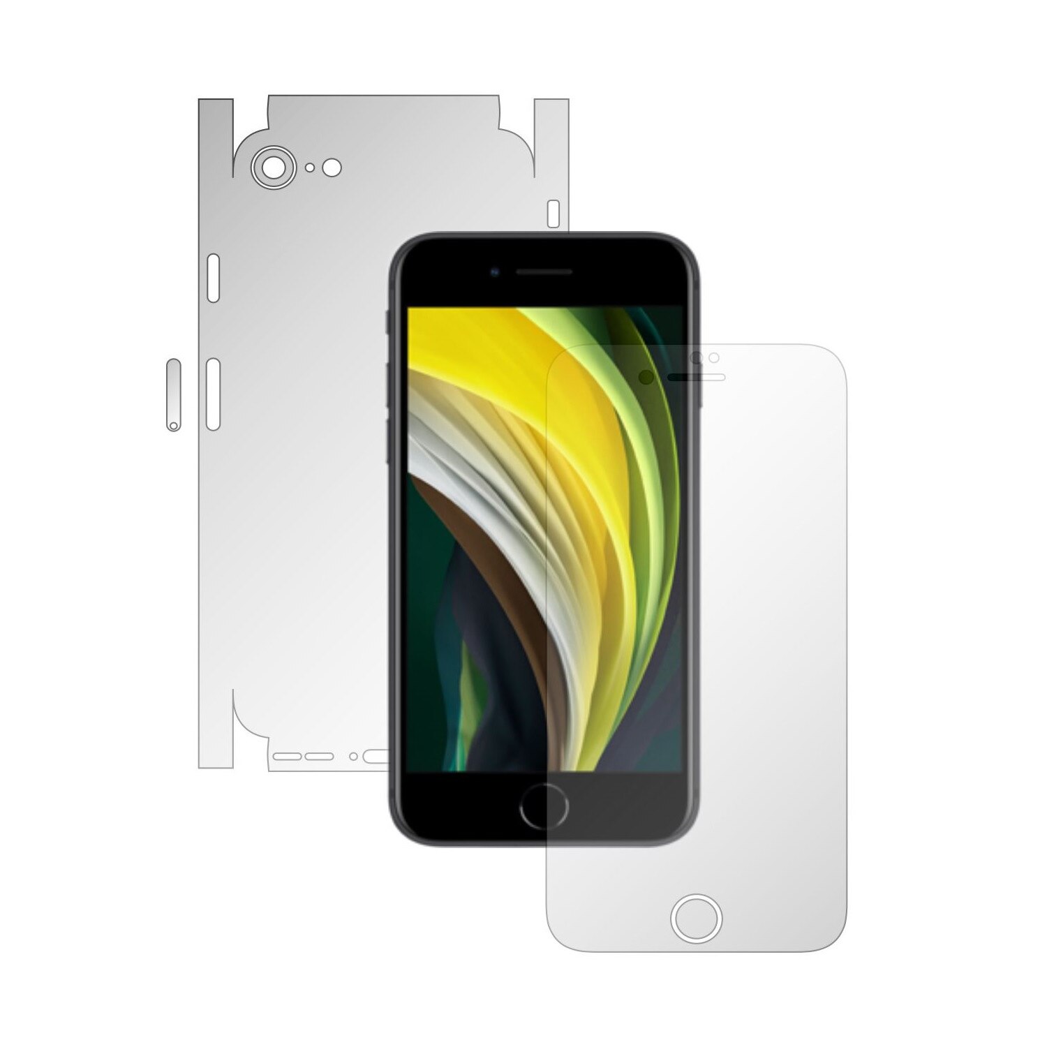 Folie Full Body Invisible Skinz HD pentru Apple iPhone SE 2020 - Folie Protectie Siliconica Ultra-Clear cu taiere 360 Cut pentru Ecran, Carcasa Spate si Laterale, Skin Adeziv Transparent