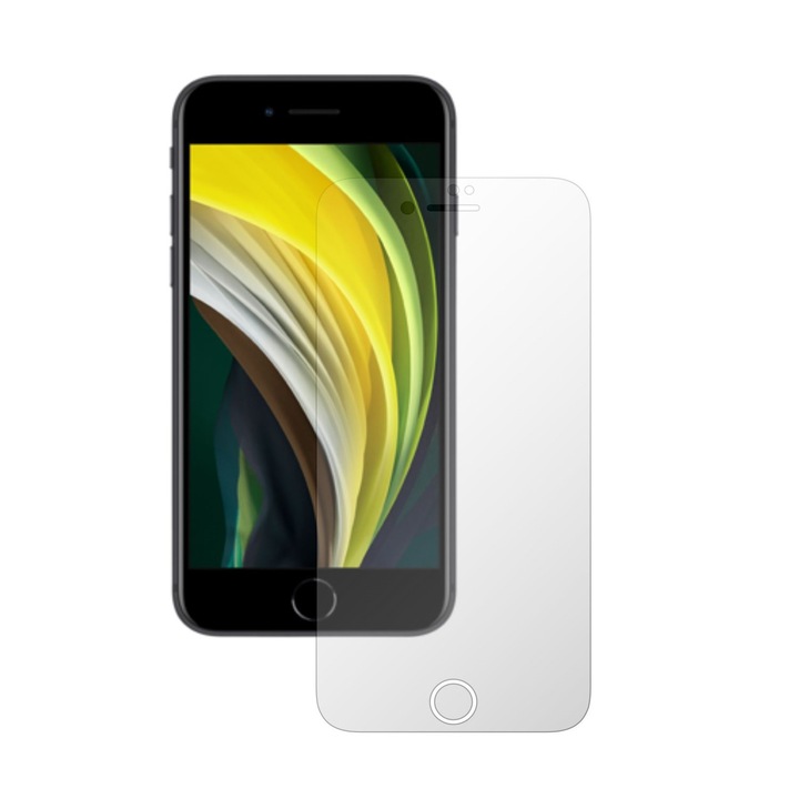 iSkinz Invisible Skinz HD Kijelzővédő fólia készlet, 2 db-os, Apple iPhone SE 2020 készülékhez – Ultra-átlátszó szilikon, teljes lefedéssel, ragasztóval, rugalmas
