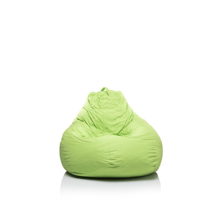 Пуф Ekotex Круша, Луминисценто зелен, Outdoor, Водоустойчив, UV устойчив, Свалящ се калъф, Пълнеж късчета мемори пяна