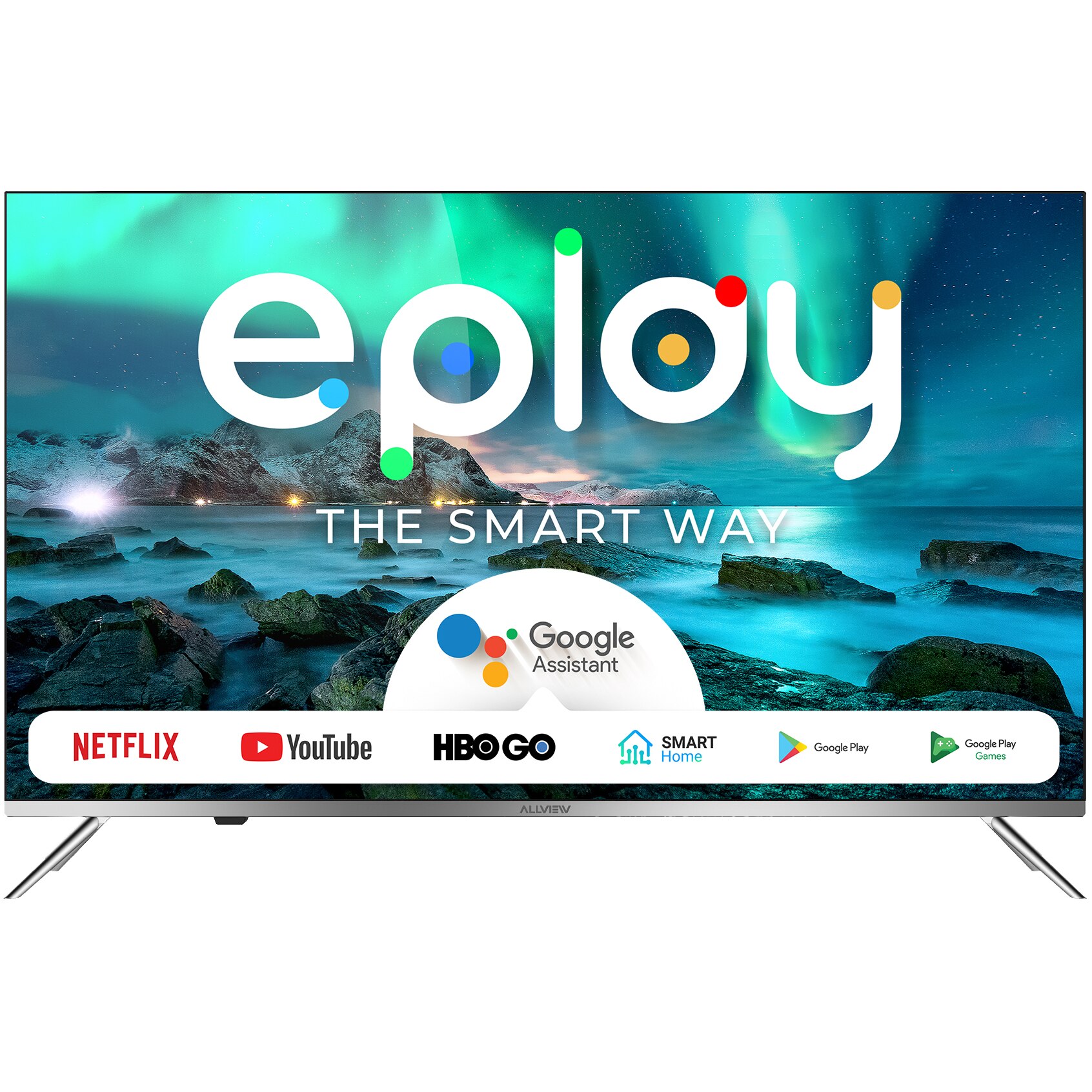Televizor Allview 43ePlay6100-U, 109 cm, Smart Android, 4k Ultra HD, LED, Clasa G