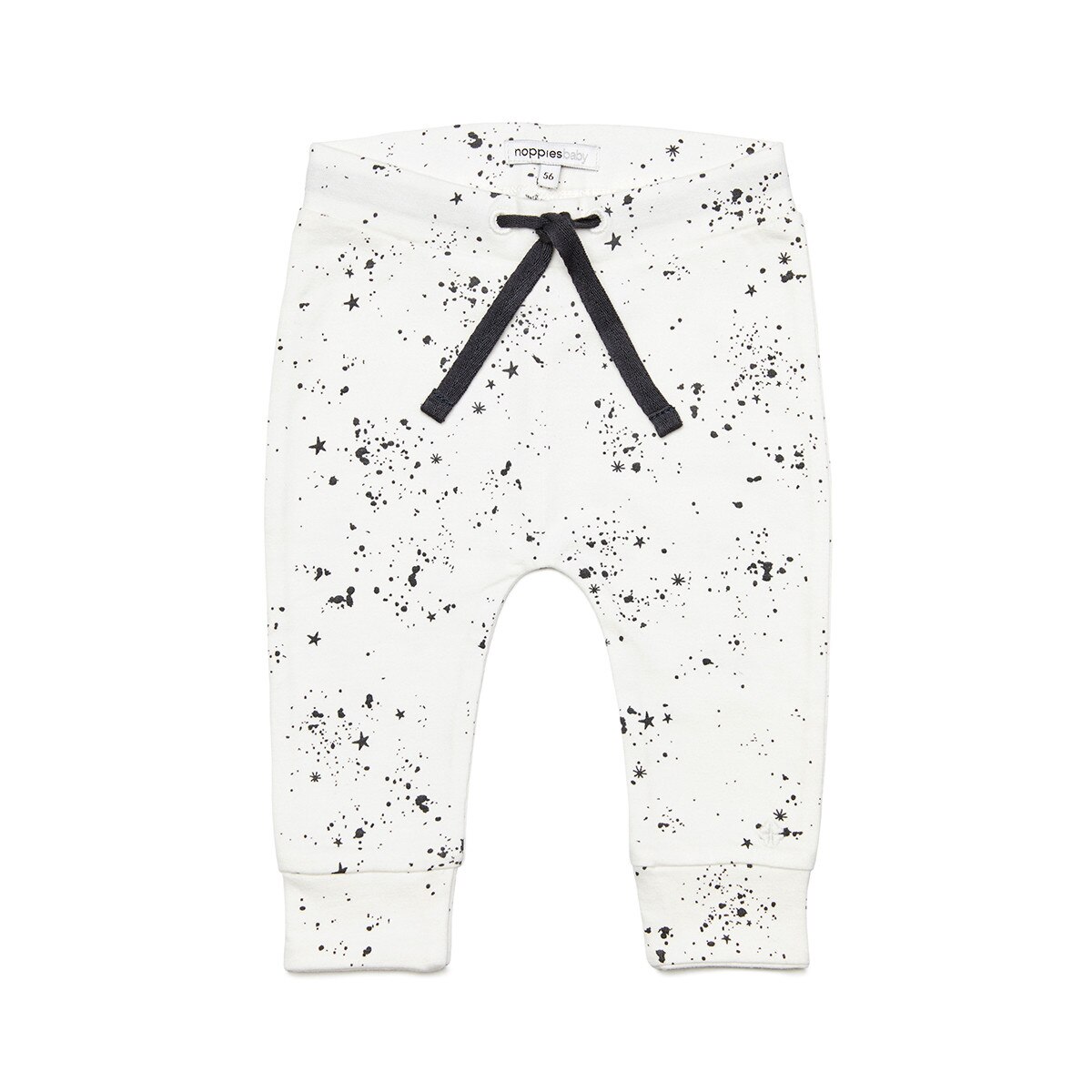 Pantaloni bebe, Noppies, bumbac organic, Jos, alb, Alb