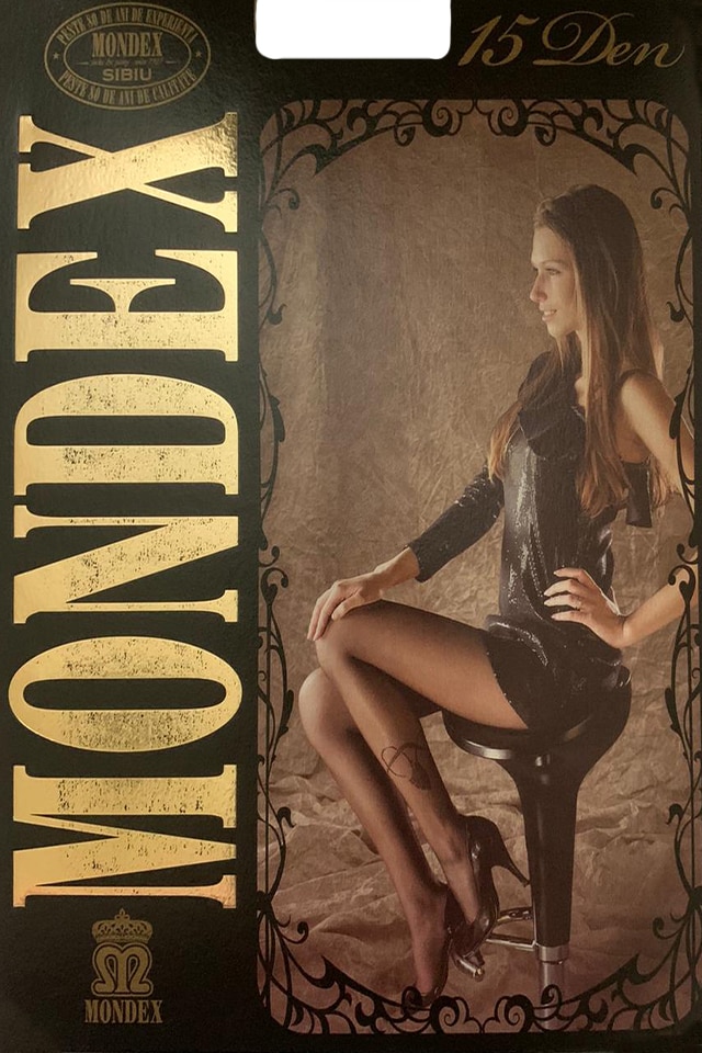 Dres dama Mondex, 15 den, model 37, Negru