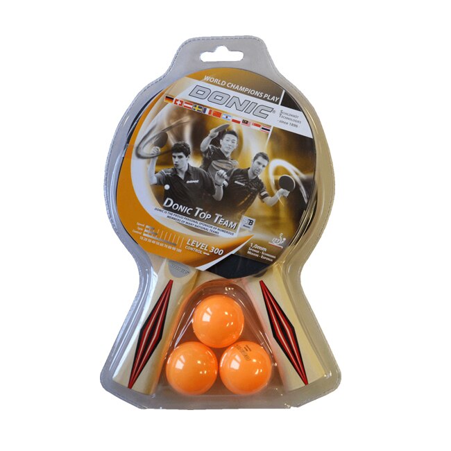 Set 2 Palete pentru Tenis de Masa Donic Top Team 300 cu 3 mingi de 40mm