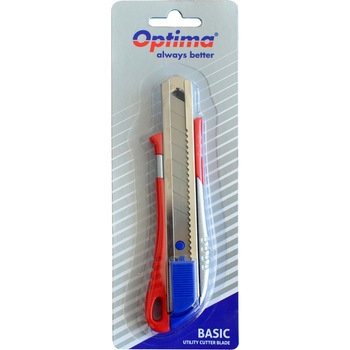 Cutter basic Optima, lama 18mm SK5, sina metalica, aluminiu cu ABS Cutter basic Optima, lama 18mm SK5, sina metalica, aluminiu cu ABS
