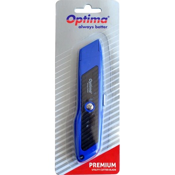 Cutter premium Optima, lama trapezoidala SK5, auto-retractabil, zinc cu rubber grip Cutter premium Optima, lama trapezoidala SK5, auto-retractabil, zinc cu rubber grip