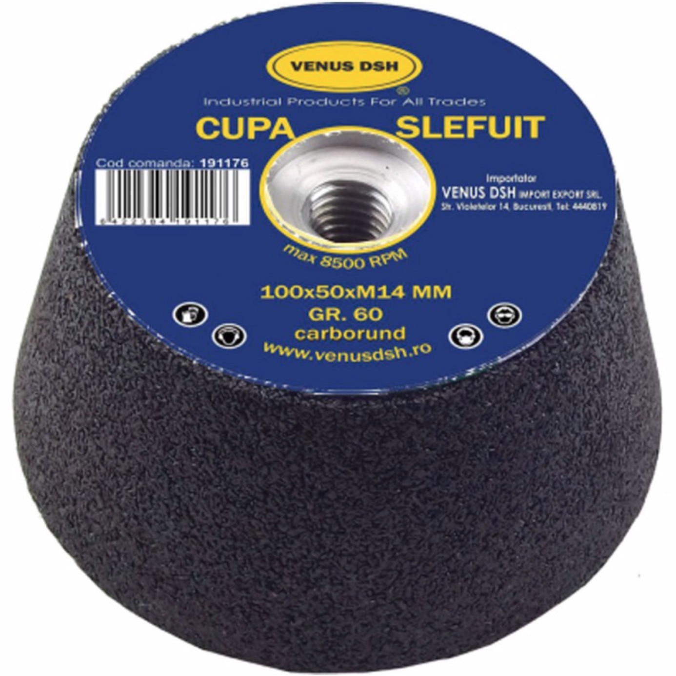Cupa pentru slefuit, granulatie 60, dimensiuni 100 x 50 mm