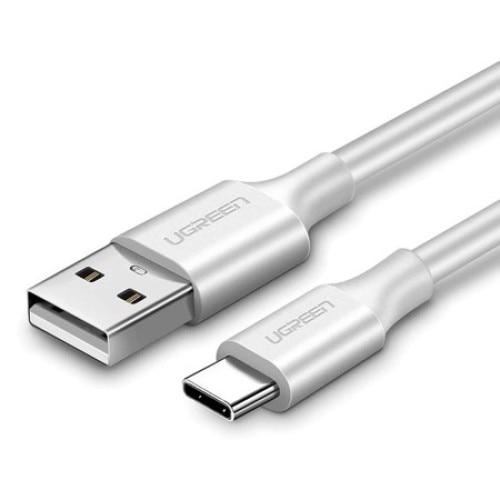 Cablu USB-C placat cu aur 0,25m UGREEN Alb