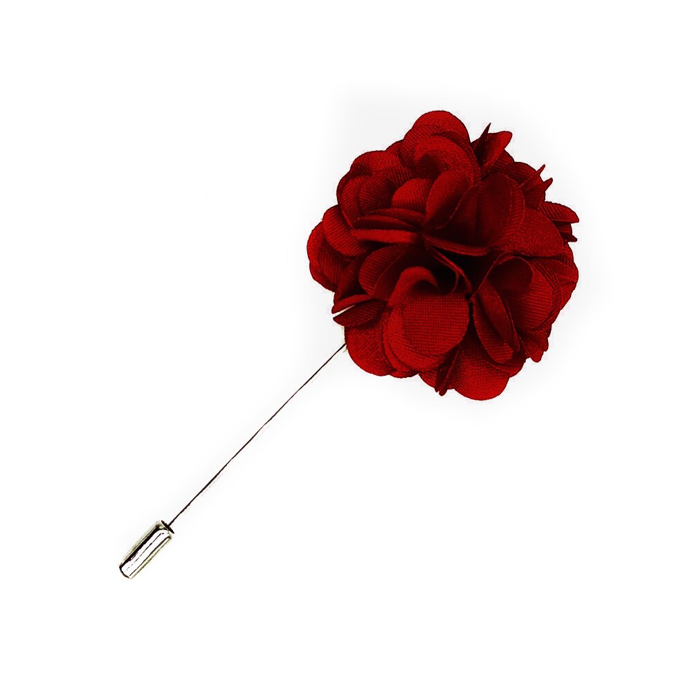 Pin rever sacou, Onore, microfibra, aliaj metalic, grena, 8.5 x 3.5 cm