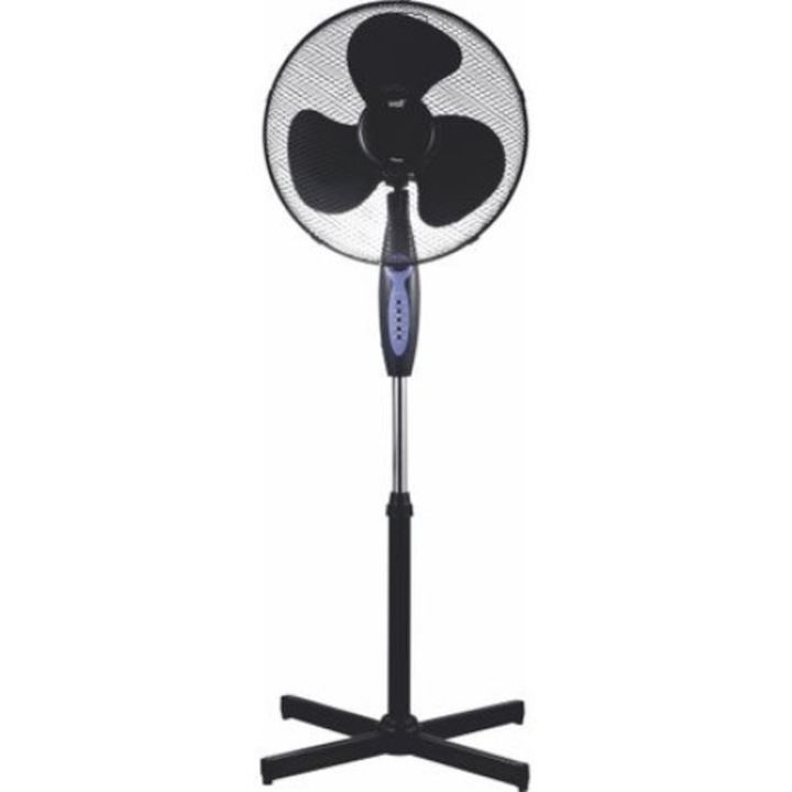Álló ventilátor távirányítóval, időzitő funkcióval, 43 cm átmérő, Fekete, Well