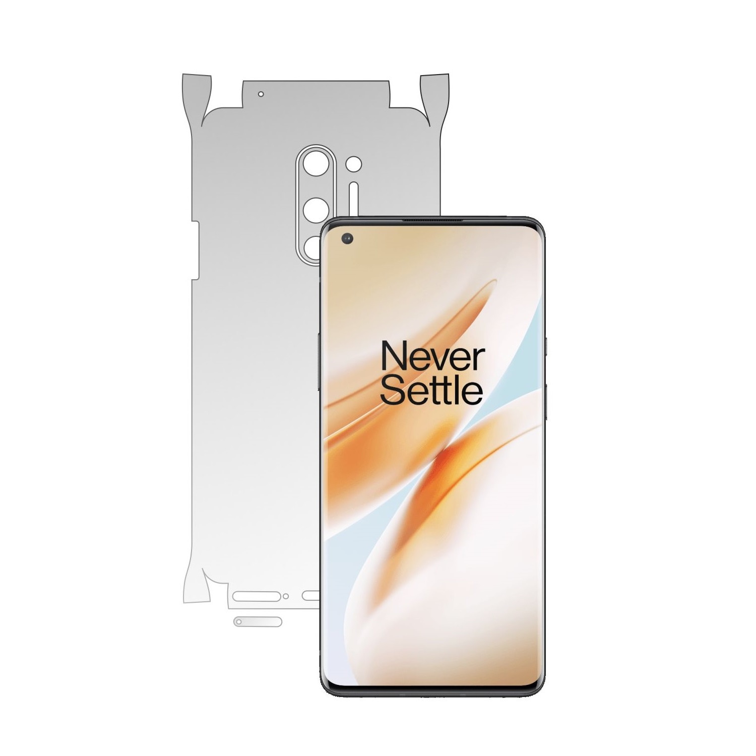 Folie Protectie Spate Invisible Skinz HD pentru OnePlus 8 Pro - Folie Siliconica Ultra-Clear cu taiere 360 Cut pentru Carcasa Spate si Laterale, Skin Adeziv Transparent