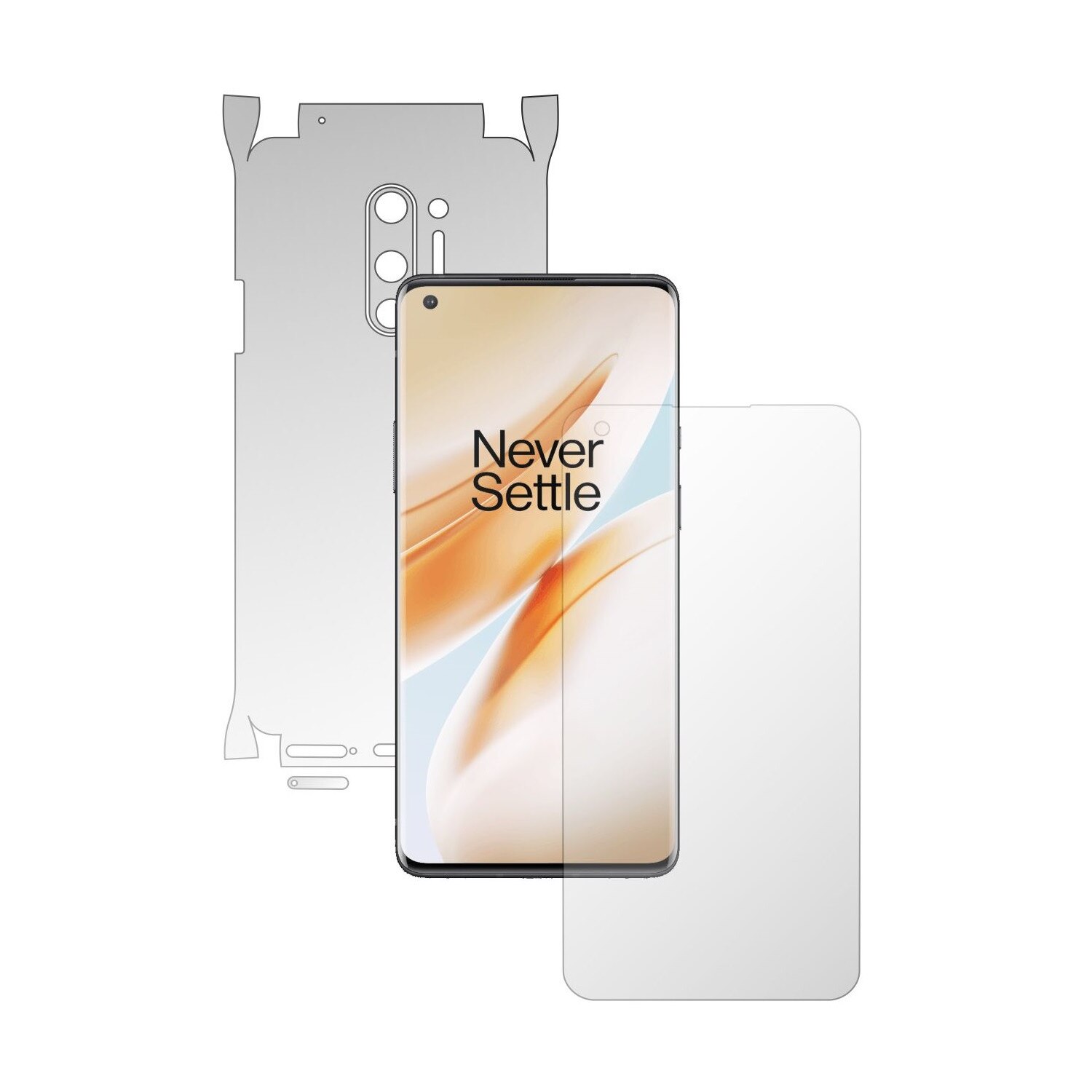 Folie Full Body Invisible Skinz UHD AutoRegeneranta pentru OnePlus 8 Pro - Folie Protectie Siliconica Ultra-Clear cu taiere 360 Cut pentru Ecran, Carcasa Spate si Laterale, Skin Adeziv Transparent