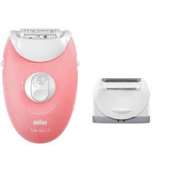 Epliator Braun Silk-epil SE3-440, 20 pensete, 3 accesorii, SmartLight, Roz Epliator Braun Silk-epil SE3-440, 20 pensete, 3 accesorii, SmartLight, Roz