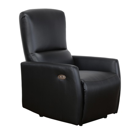 Fotoliu Kring Melody cu recliner electric, piele ecologica, Negru, 70 x 93 x 106 cm