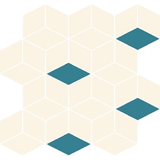 Mozaic Diamond Mix Crem Turqoise 28X29,7, Colour Blink, Cersanit