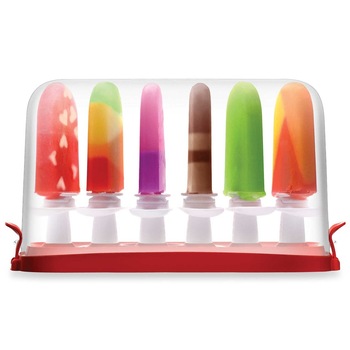 Cutie de depozitare pentru inghetata, Zoku, Plastic fara BPA, Transparent/Rosu Cutie de depozitare pentru inghetata, Zoku, Plastic fara BPA, Transparent/Rosu