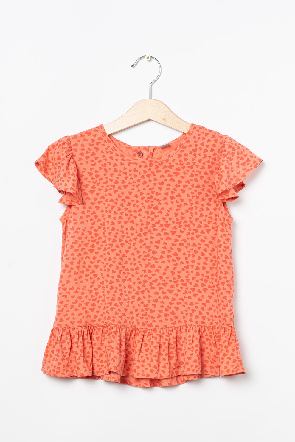 Esprit, Bluza vaporoasa cu imprimeu inimi, Roz