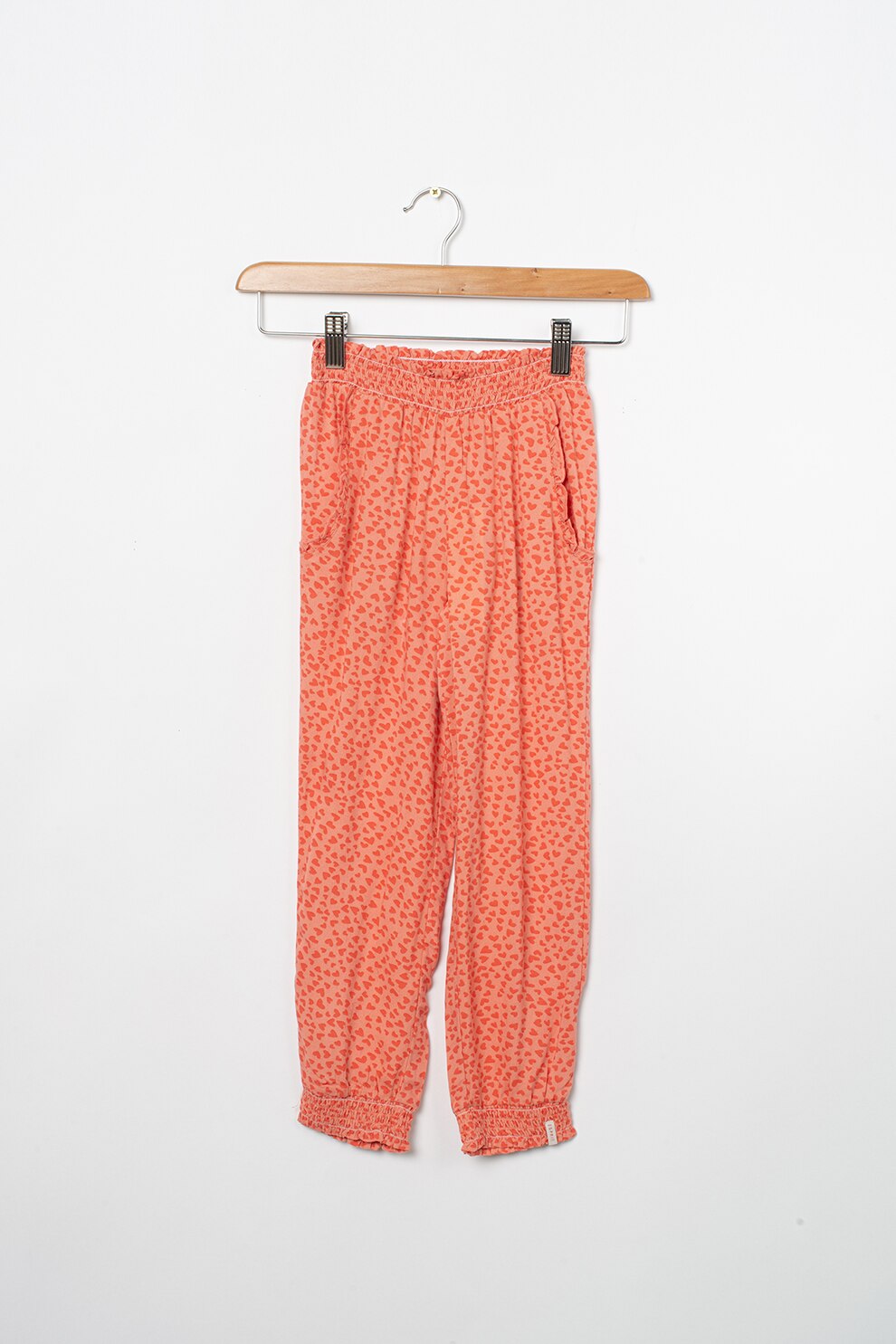 Esprit, Pantaloni cu imprimeu inimi, Roz/Rosu