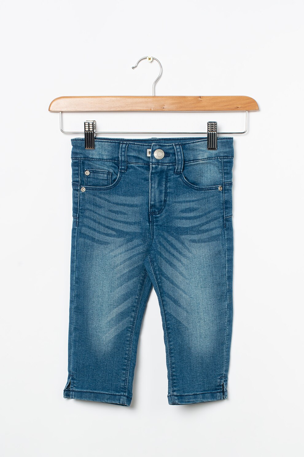 Esprit, Pantaloni scurti din denim, cu model, Albastru inchis, 122 CM