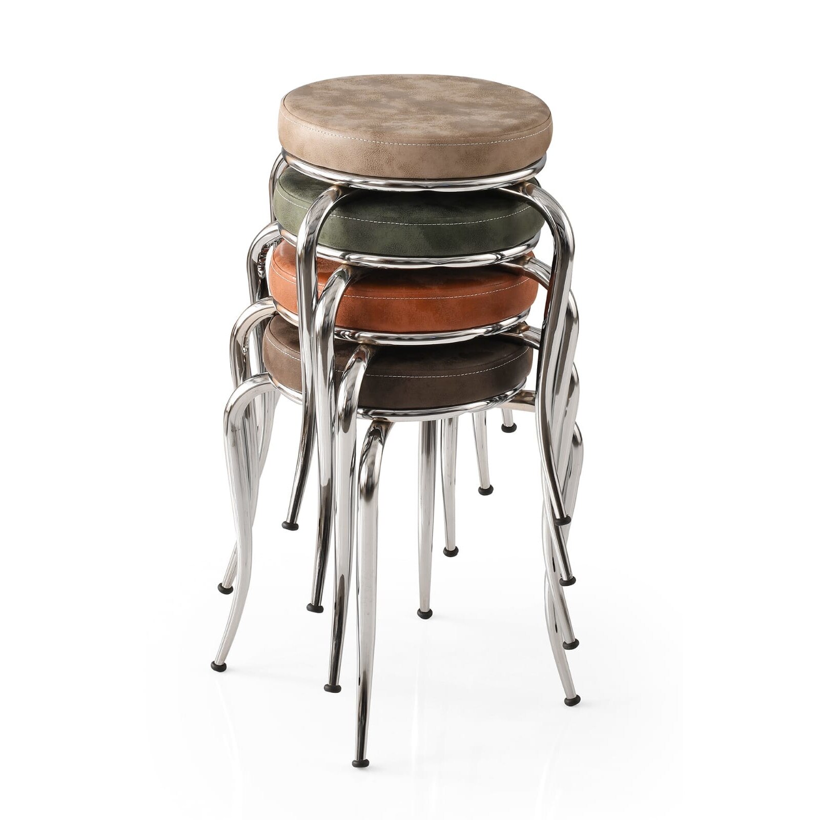 Set 4 taburete Seloo, suprapozabile Sonbahar