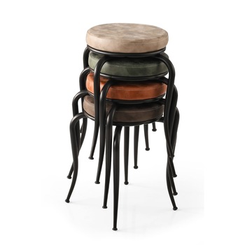 Set 4 taburete kristal masa&sandalye, suprapozabile Sonbahar,picioare negre Set 4 taburete kristal masa&sandalye, suprapozabile Sonbahar,picioare negre