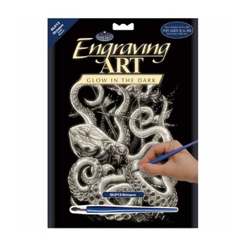 Set gravura cu efect fosforescent, Royal Langnickel, Octopus Set gravura cu efect fosforescent, Royal Langnickel, Octopus
