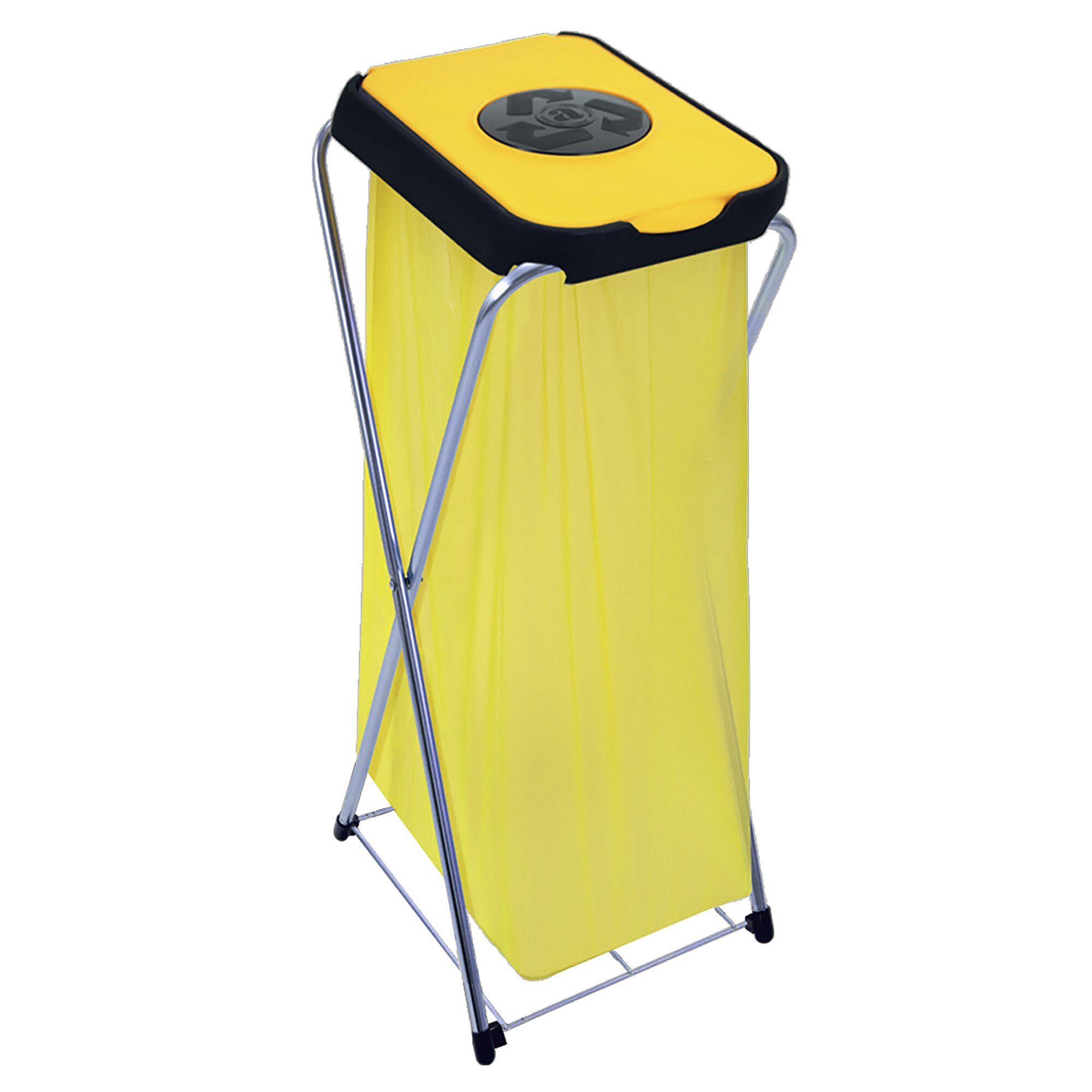 Suport pentru saci de gunoi “EKO LIFE 1”, cm 36 x 42 x 82-h, cu clapeta rotunda cu arc, cu grila suport din metal, pentru saci de la 20 l la 130 l, pentru colectare selectiva