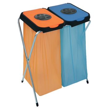 Suport pentru saci de gunoi “EKO THINKS 2”, cm 66 x 42 x 78-h, cu clapeta rotunda cu arc, pentru saci de la 20 l la 130 l, pentru colectare selectiva Suport pentru saci de gunoi “EKO THINKS 2”, cm 66 x 42 x 78-h, cu clapeta rotunda cu arc, pentru saci de la 20 l la 130 l, pentru colectare selectiva