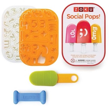 Set pentru decorarea inghetatei, Figurine cu teme de social media, Zoku, Plastic fara BPA Set pentru decorarea inghetatei, Figurine cu teme de social media, Zoku, Plastic fara BPA