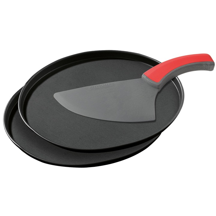 Set doua forme pizza si cutit din material plastic, Zenker, 29 cm diametru