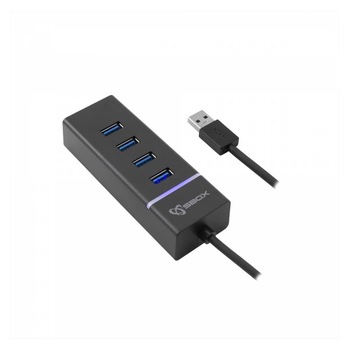 Hub USB Sbox H-304, 4 x USB 2.0, Negru Hub USB Sbox H-304, 4 x USB 2.0, Negru