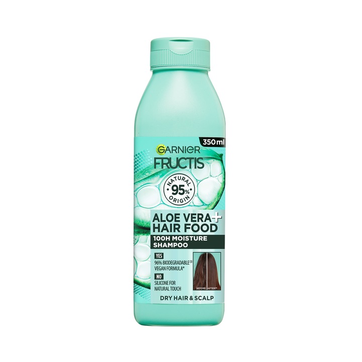 Sampon Garnier Fructis Hair Food Aloe Vera, pentru parul deshidratat, 350 ml