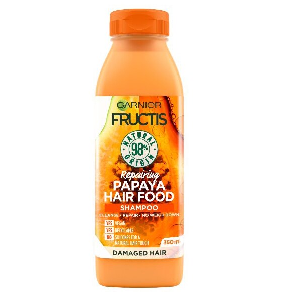 Sampon Garnier Fructis Hair Food Papaya pentru parul deteriorat, 350 ml