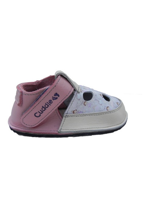 Sandale copii, Cuddle Shoes Fairy Cream, Piele naturala, Roz/Crem