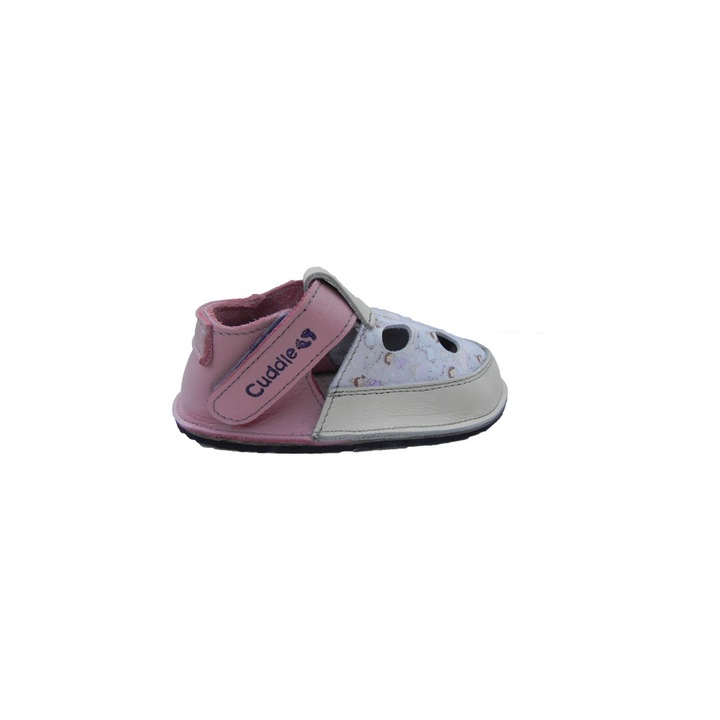 Детски сандали, Cuddle Shoes Fairy Cream, Естествена кожа, Розово/Крем
