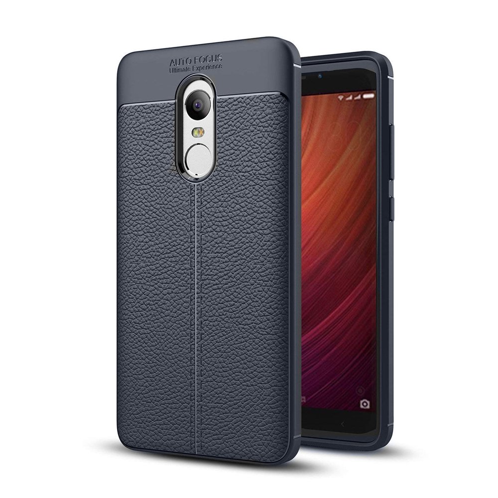 Husa de protectie, Hurtel, Litchi, pentru Xiaomi Redmi 5 Plus / Redmi Note 5, Piele ecologica/Cauciu, Negru
