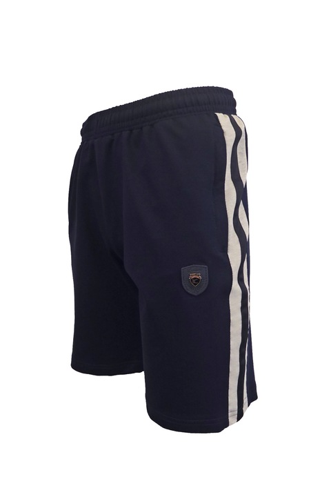 Bermude barbat, albastru / gri cu 2 buzunare laterale cu fermoare