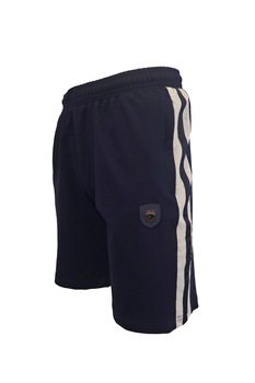 Bermude barbat, albastru / gri cu 2 buzunare laterale cu fermoare Bermude barbat, albastru / gri cu 2 buzunare laterale cu fermoare