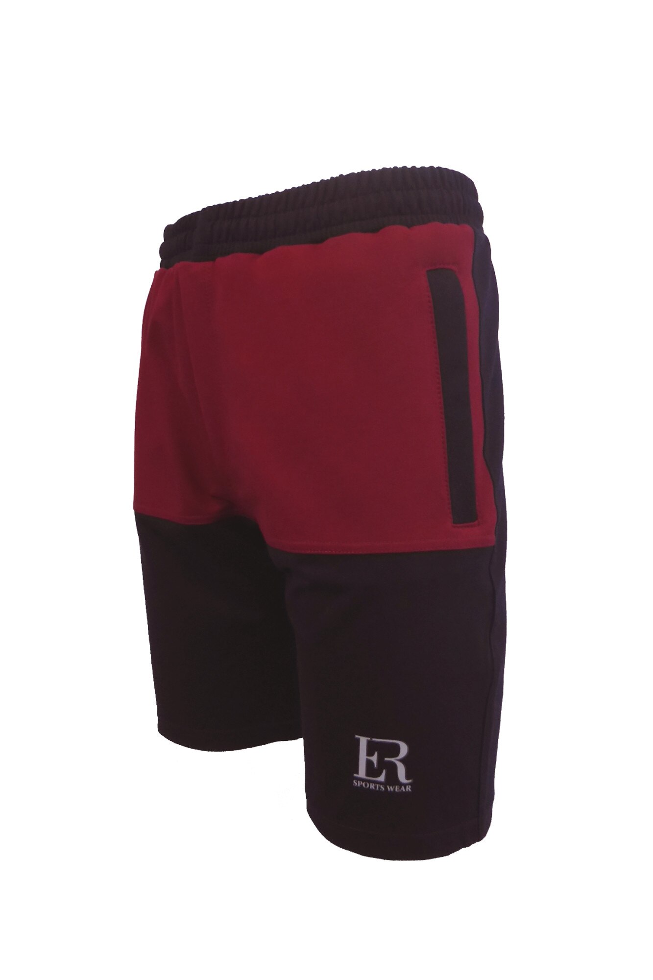 Bermude barbat, albastru / grena, 2 buzunare laterale cu fermoare