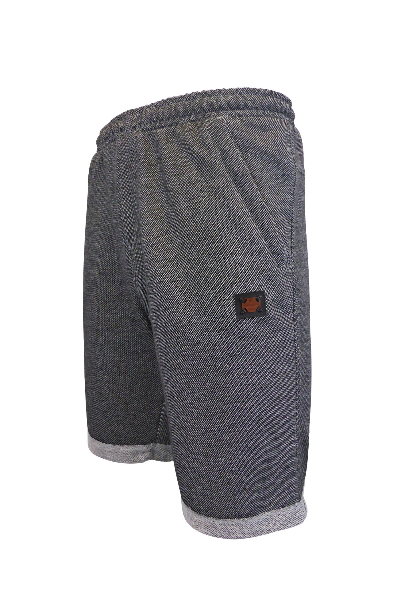 Bermude barbat, gri melange cu 2 buzunare laterale cu fermoare si 1 buzunar pe spate, XL