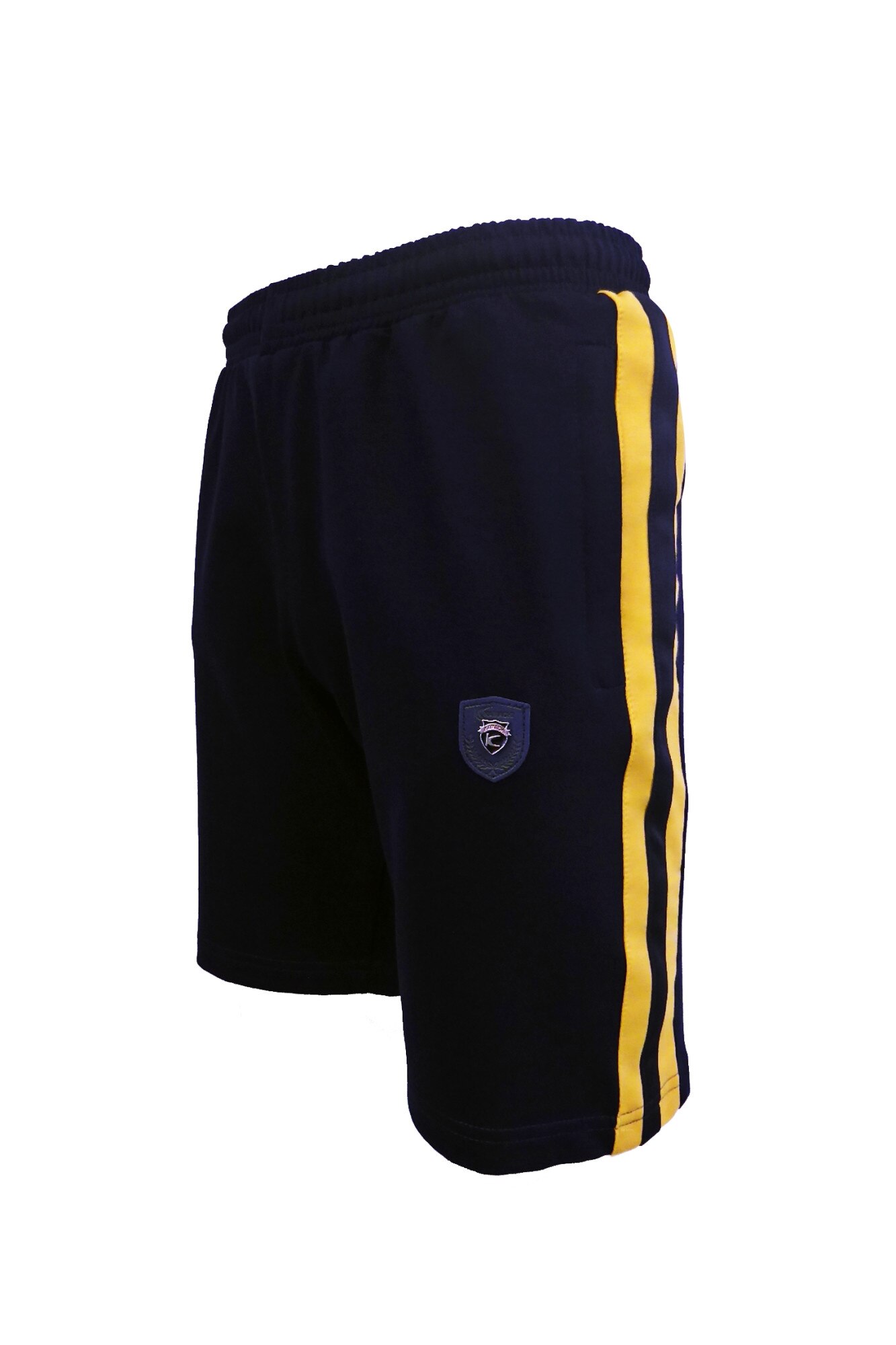 Bermude barbat, albastru / galben mustar cu 2 buzunare laterale cu fermoare