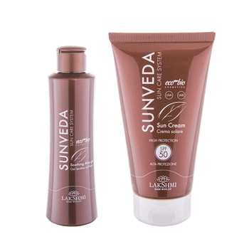 Set 2 produse bio organice protectie solara si ingrijirea pielii dupa soare, Lakshmi, crema cu protectie solara mare 50spf 150ml si gelul calmant cu aloe vera dupa bronzat 200ml Set 2 produse bio organice protectie solara si ingrijirea pielii dupa soare, Lakshmi, crema cu protectie solara mare 50spf 150ml si gelul calmant cu aloe vera dupa bronzat 200ml
